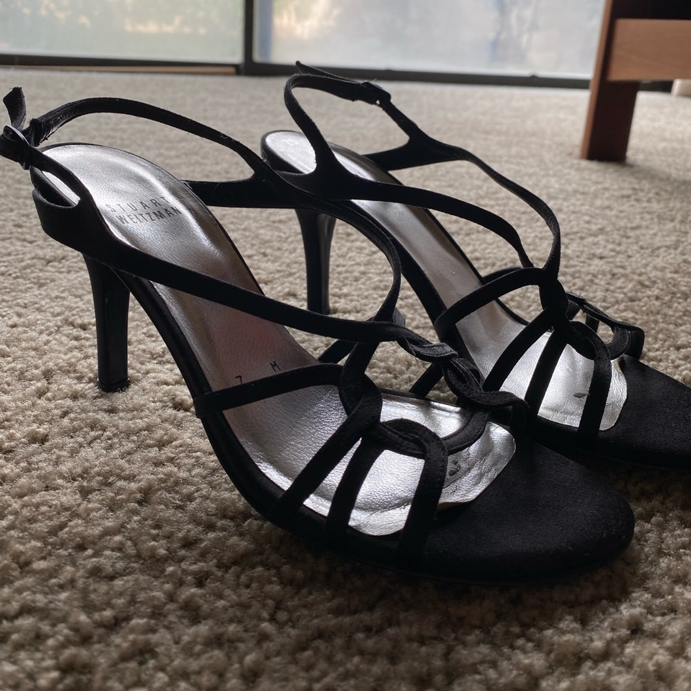 Stuart Weitzman Black Open Toed Heels - image 2
